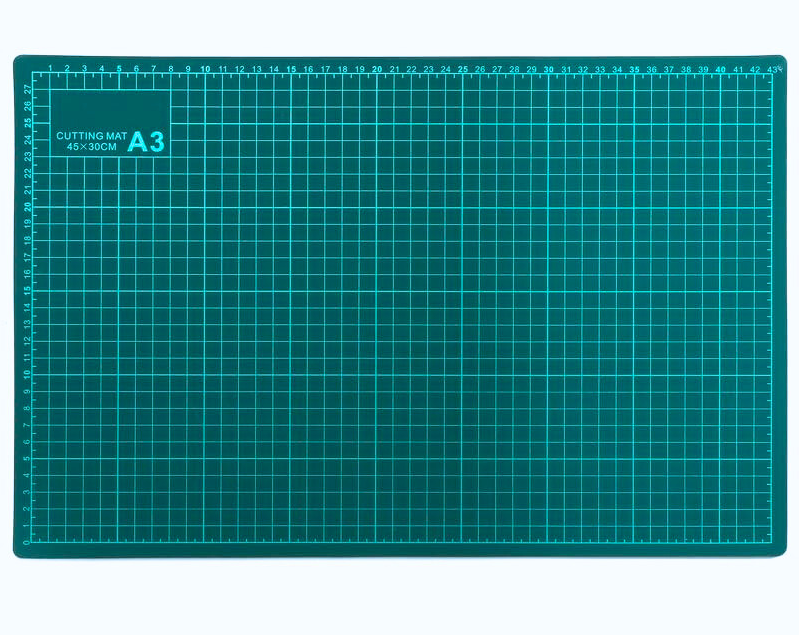 Qatalitic Flexible Cutting Mat, A3 Size (18 X 12 inch), Self-Healing, 5 Layered, Double Sided with Marked Pattern and Grids (Green) - Polyvinyl Chloride