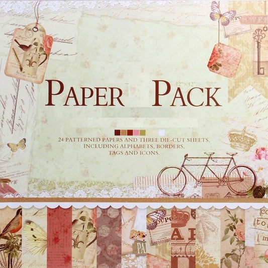 Qatalitic Pattern Design Printed Papers for Art & Craft (VS12006), Size: 12 X 12 Inch for Greeting Cardmaking & Project book making (24 Patterned Sheets + 3 Die Cut Sheets) Paper Designer Paper Pack
