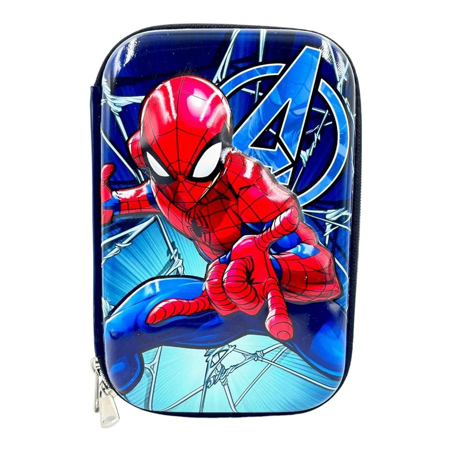 Qatalitic Big Size EVA 3D Cover Pencil Case, Large Capacity (Spiderman) Pencil Case with Compartments, School Pouch Organizer for Students, Stylish Pen Holder Pouch, Art Pencil Box (Dark Blue)