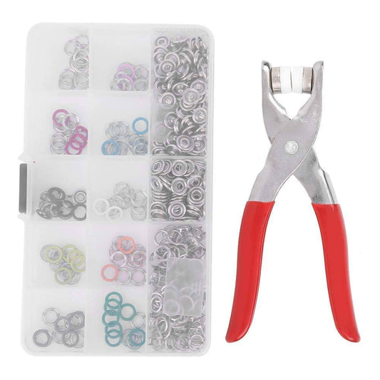 Qatalitic Premium Snap Buttons, Grommet Tool Kit, 100 Prong Buckles & 100 Snap Buckles, 200 Pcs Coloured Five Claw Buckle Rings, Thickened Snap Fasteners Kit, for Household Clothing, Sewing & Crafting