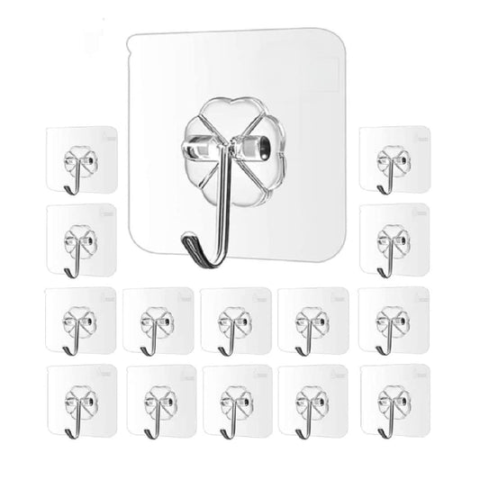 Qatalitic Enterprise PVC Wall Hooks, Pack of 15, Transparent