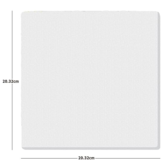 Qatalitic Set of 3 pc. 8 x 8 inch Canvas Board, 100% Cotton, Acid Free, Blank White Mini Canvases for Oil, Acrylic & Watercolour Paint