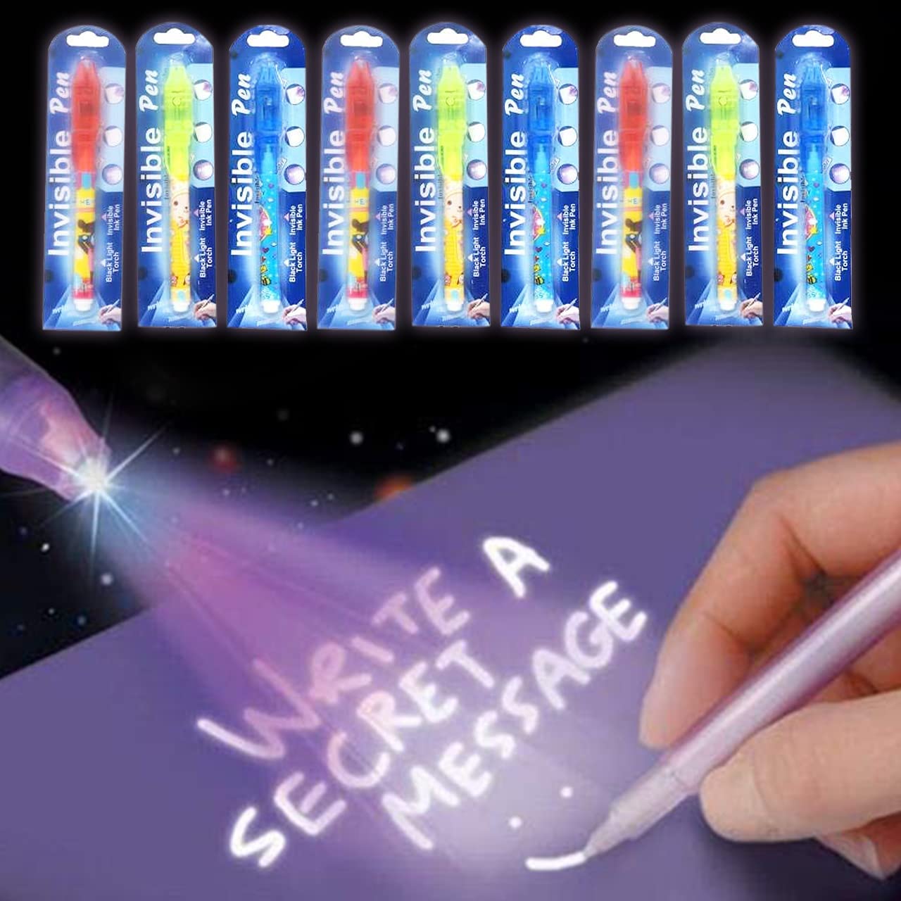 Qatalitic:20 Pc Invisible Ink Magic Pen,with Uv-Light Return Gifts Birthday Party for all ages,Spy Pen Cheating Pen Gadget			Qatalitic:20 Pc Invisible Ink Magic Pen,with Uv-Light Return Gifts Birthday Party for all ages,Spy,cheating penGadget