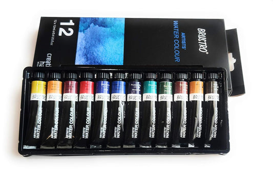Qatalitic: Set - 12 Vivid Colors in 12ml Tubes, Artists Quality Opaque Watercolors for Crafting and Fine Art Projects