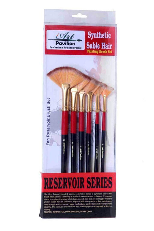 Qatalitic Super Ten Brush Set of 10 Mix Brush Shapes for Decorative Art in D.S Taklon Hair for Beginners/Artist/Professional