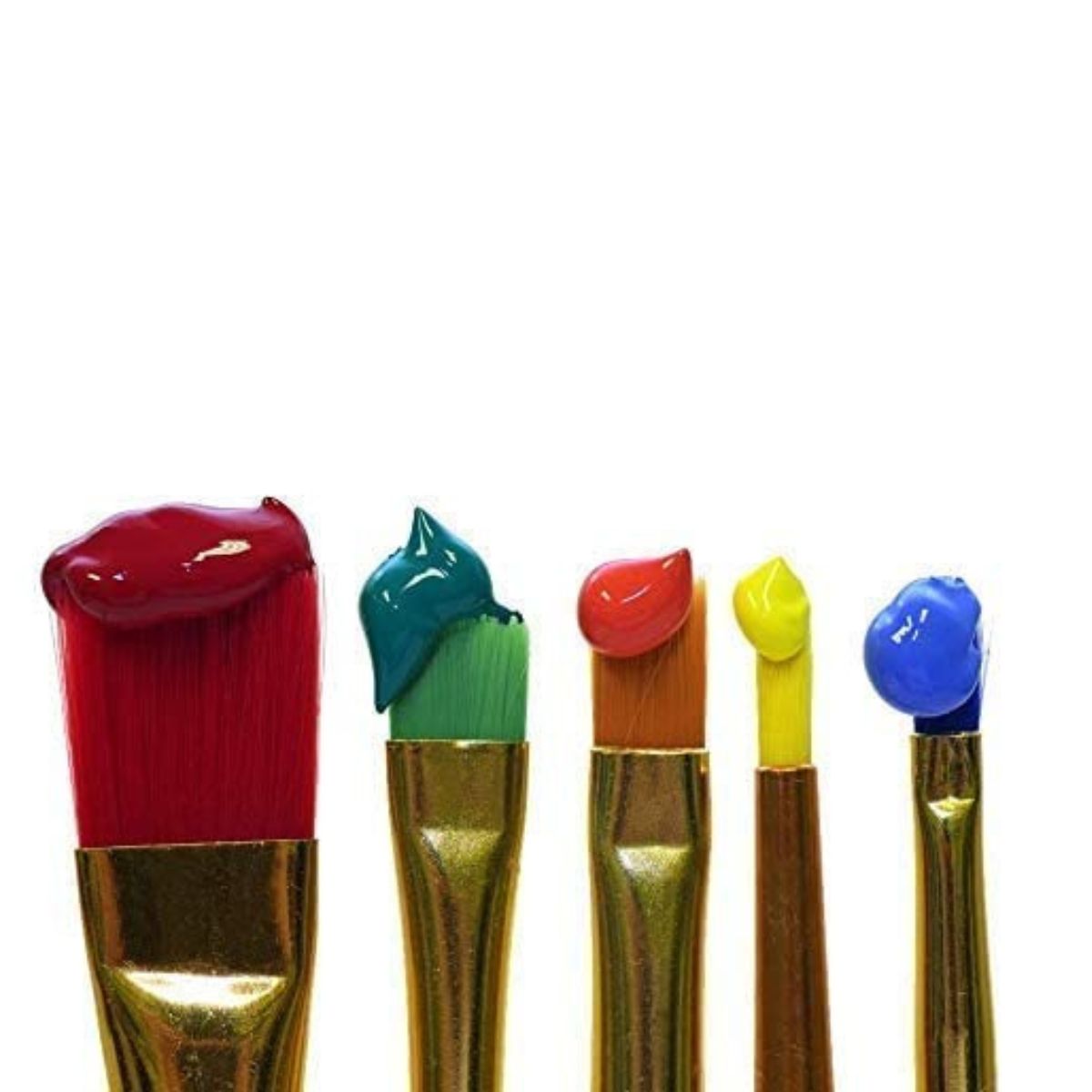 Qatalitic Kids 7 Pcs Painting Brush Set - 5 Pcs Nylon Bristles Brush,1 Pc Palette & 1 Pc Knife for Oil, Gouaches & Acrylic