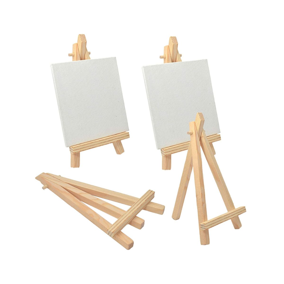 Qatalitic Mini Display Easel with Canvas Board 10x10cm Pack of 2pc