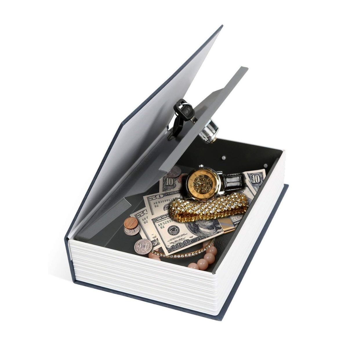 Hidden Secret Book Safe Vault Box Jewelry Locker with 2 Keys, 24 x 15.5 x 5.5 cm, Multicolour (Large)
