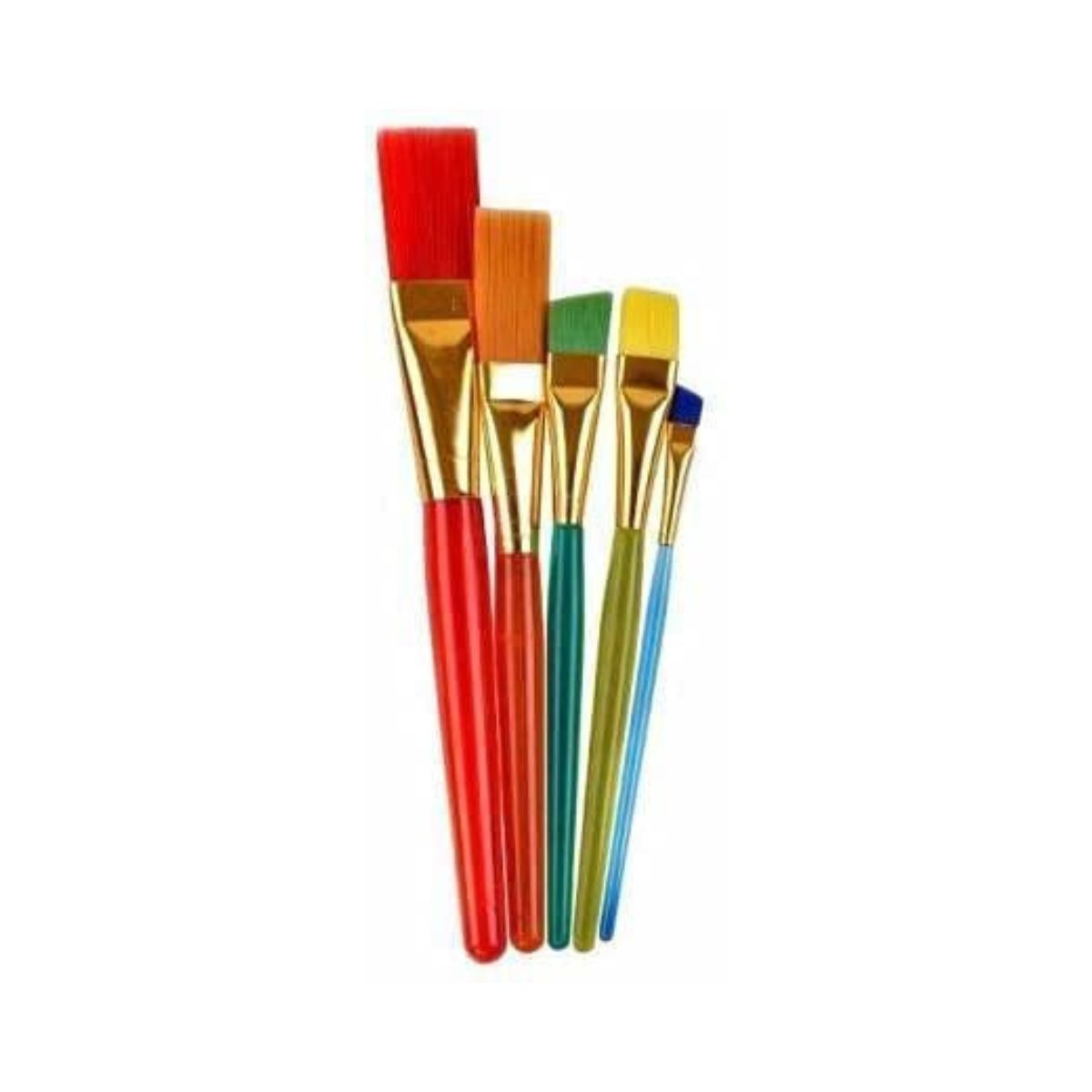 Set of 5 Artistic Flat Paint Brush, Water Colouring Brushes for Oil Painting, Acrylic Paintings, Nail Brush Art