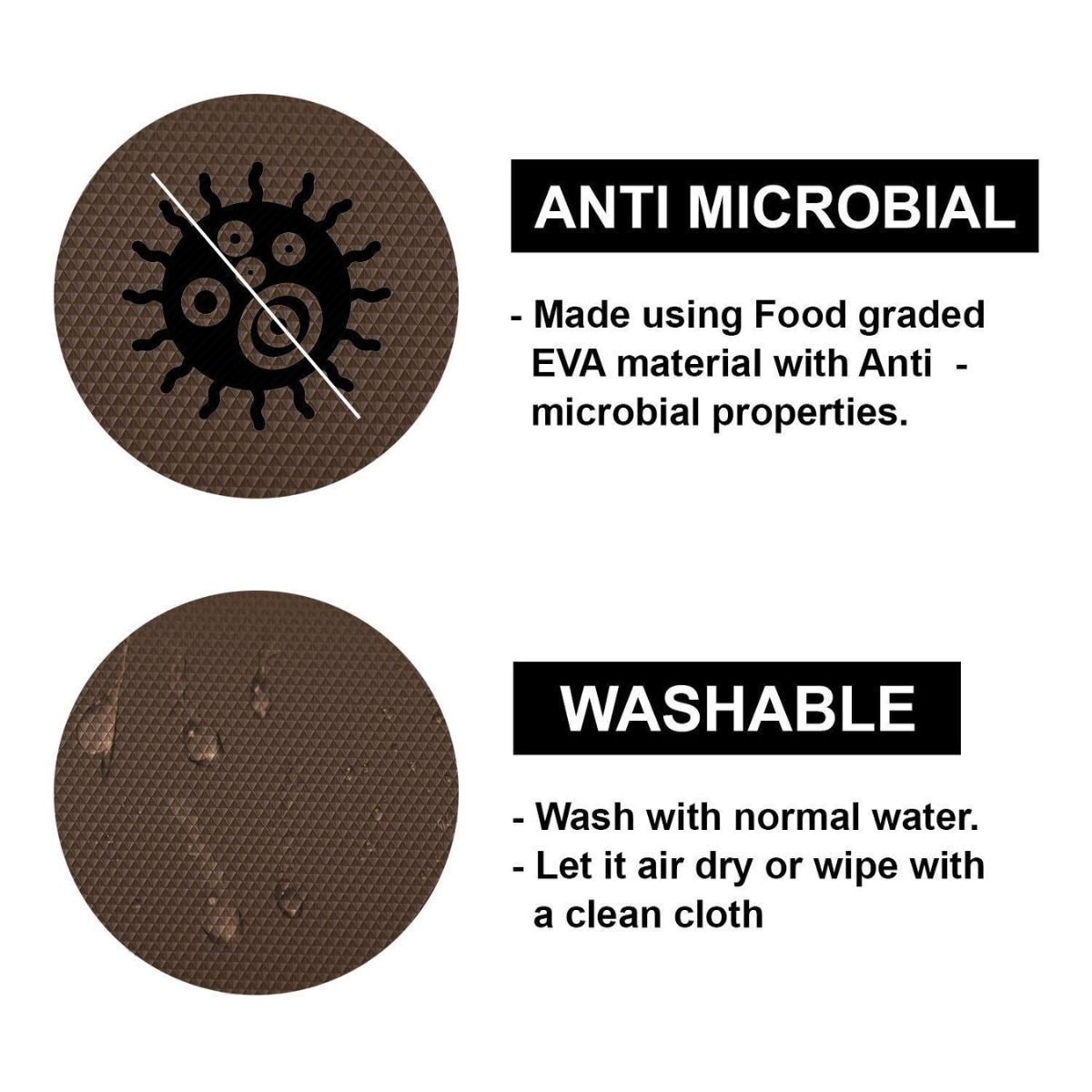 EVA Anti Slip Mat/Sheet for Fridge, Bathroom, Kitchen, Drawer, Shelf Liner, 45 cm X 1.5 m Coffee Brown