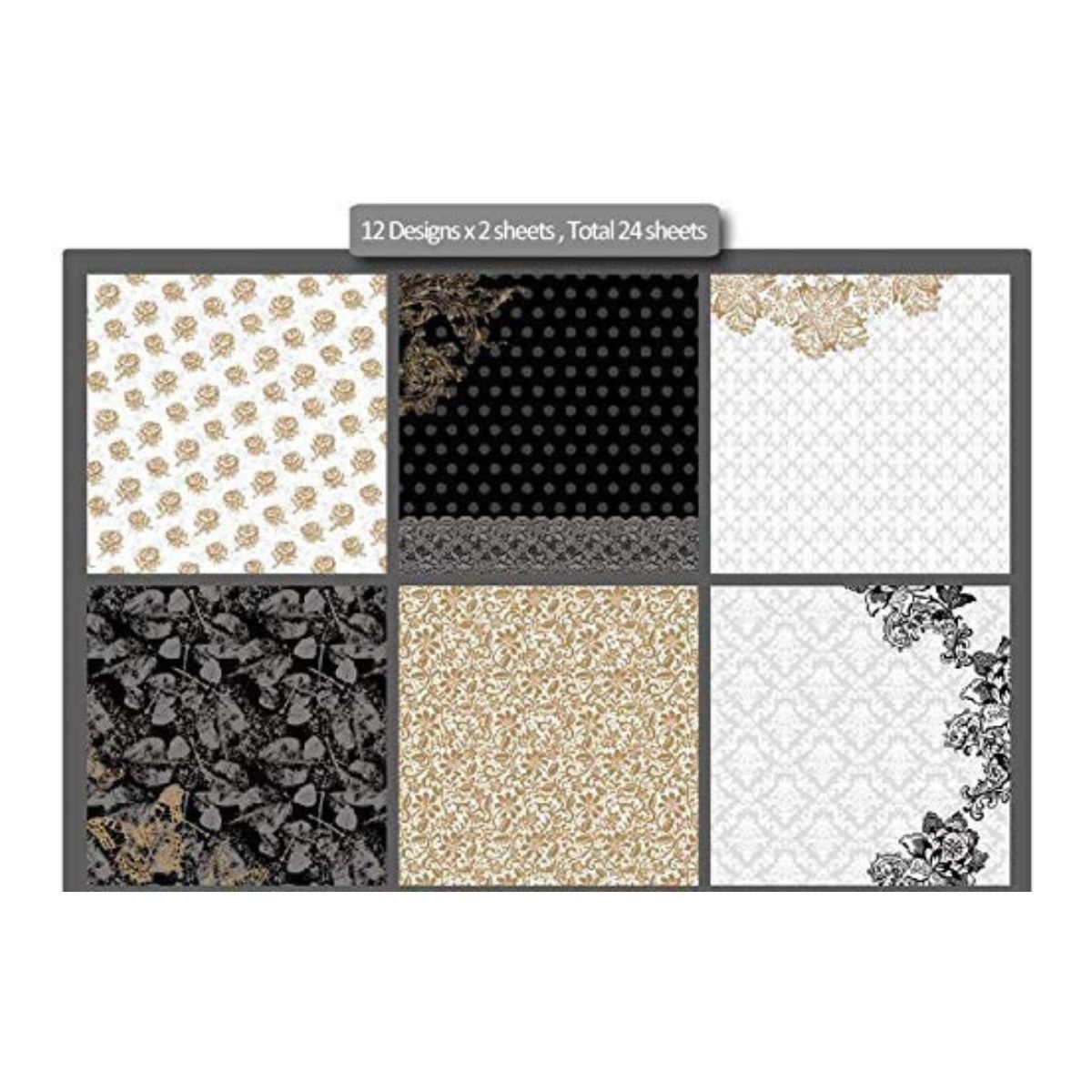 Qatalitic Pattern Design Printed Papers for Art & Craft (VS12019), Size: 12 X 12 Inch for Greeting Cardmaking & Project Book Making