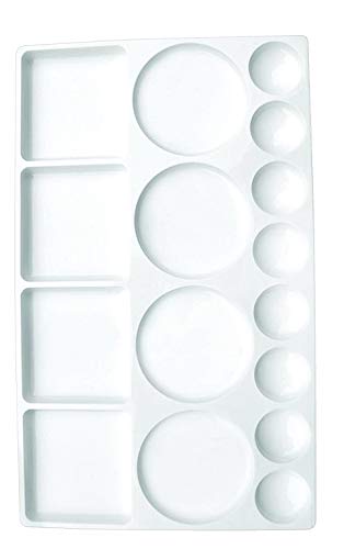 Qatalitic Rectangle Plastic Painting Palette with 16 Well | from Beginners to Professional, Use for DIY Art & Crafts, Paintings and Project Making