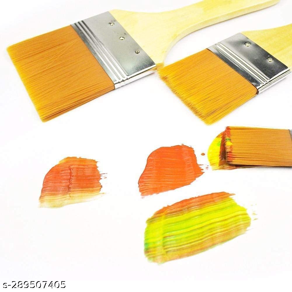 Qatalitic Wooden Handle Flat Utility Paint Brush Set of 5 | Paint Brushes for Acrylic,Watercolor, Gouache & Oil Painting | Canvas Painting, Wall Painting and Cleaning Delicate Items | Flat Brushes for Painting