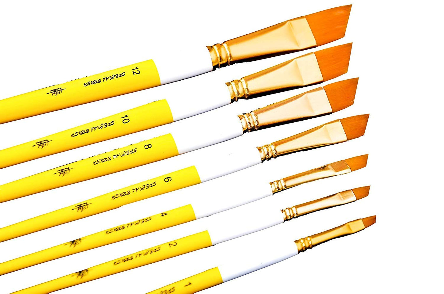 Vishal Angular Painting Brushes (Set of 7) Synthetic Paint Brush for Oil, Nail Brush Art, Artist Acrylic Painting