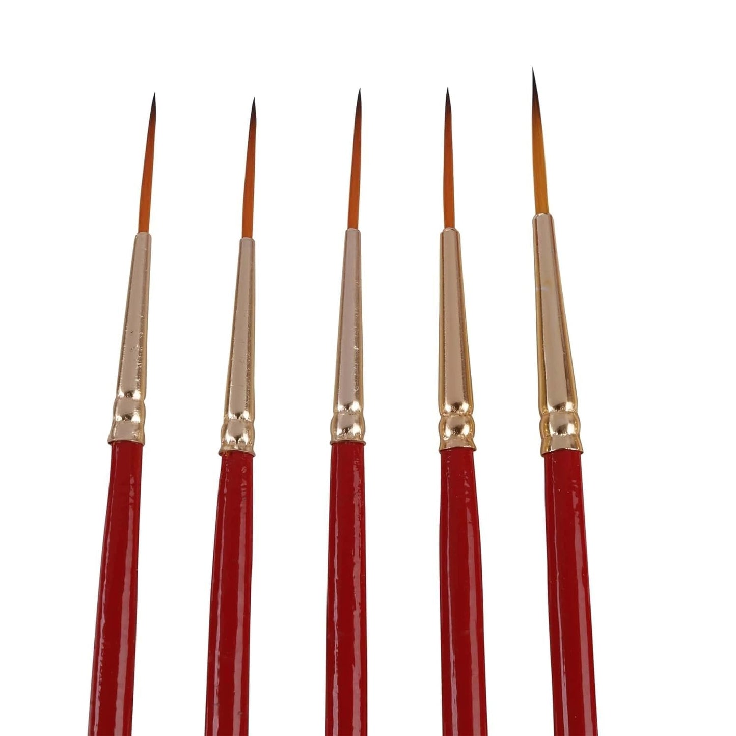Qatalitic 5 Pcs Detail & Liner Paint Brush Set, Art Brushes for Fine Detailing and Art Painting, Ideal for Oil, Acrylics, and Watercolors