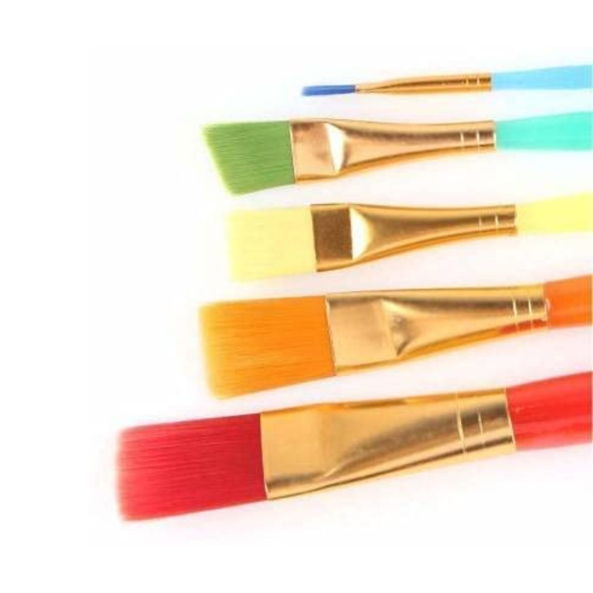 Set of 5 Artistic Flat Paint Brush, Water Colouring Brushes for Oil Painting, Acrylic Paintings, Nail Brush Art