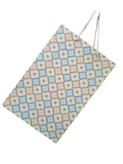 Qatalitic Designer Gift Paper Bags (Pack of 5), Size (13 x 8.8 x 3 inches) Goodie Bags for Return Gifts, Carry Bags for Presents, Weddings, Birthday, and Corporate Events, 200 GSM Thickness