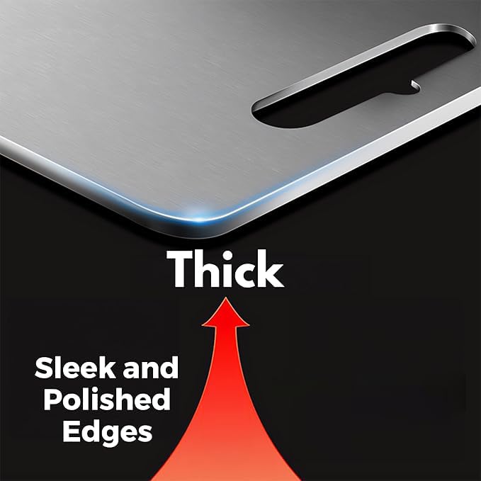 VeriXpress Stainless Steel Multipurpose Chopping Board, Heavy Duty Cutting Board for Vegetable, Fruit Cutting, Kneading Dough, Cake Prep, Safe Durable with Anti-Skid Silicon Pad (Size 31.8 CM X 21 CM)