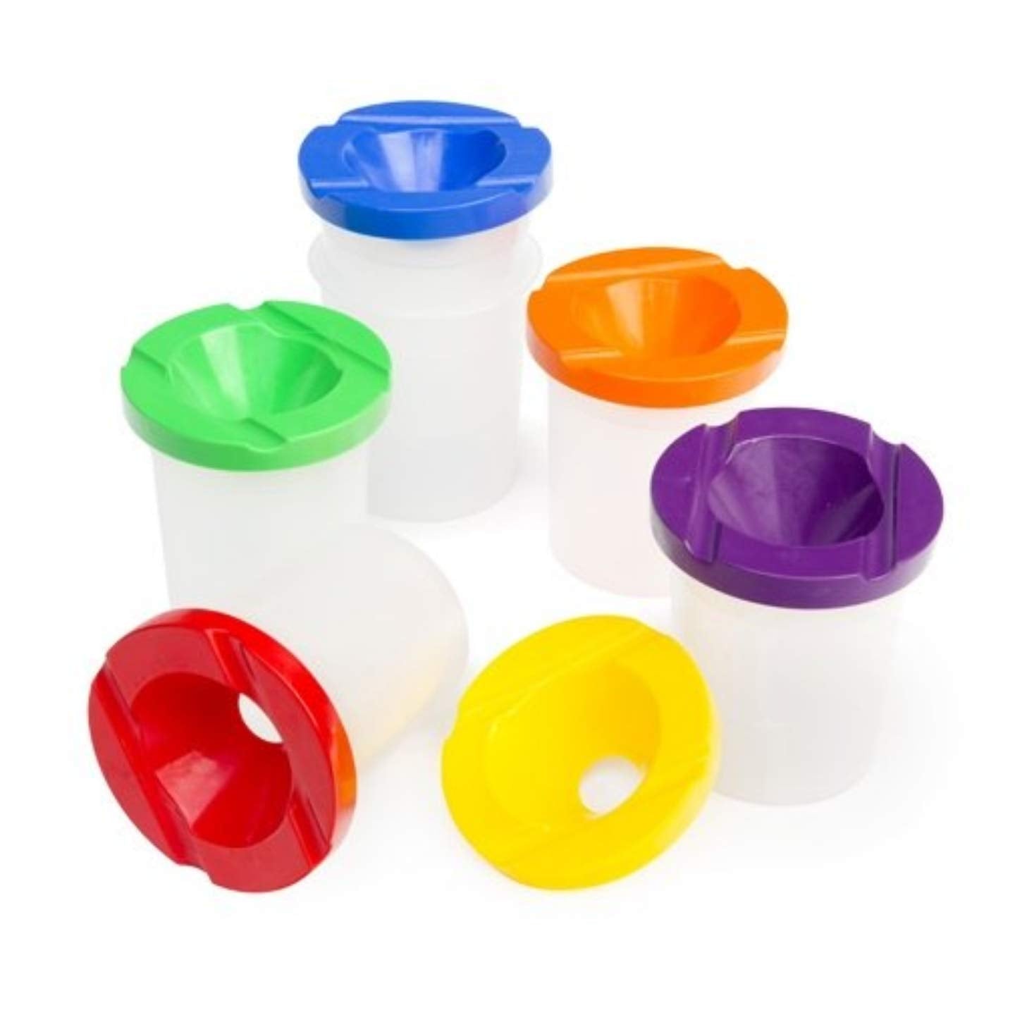 Qatalitic Colourful Non Spill Paint Pots & Lids (Set of 2) for Beginners to Professionals Art & Craft Tool