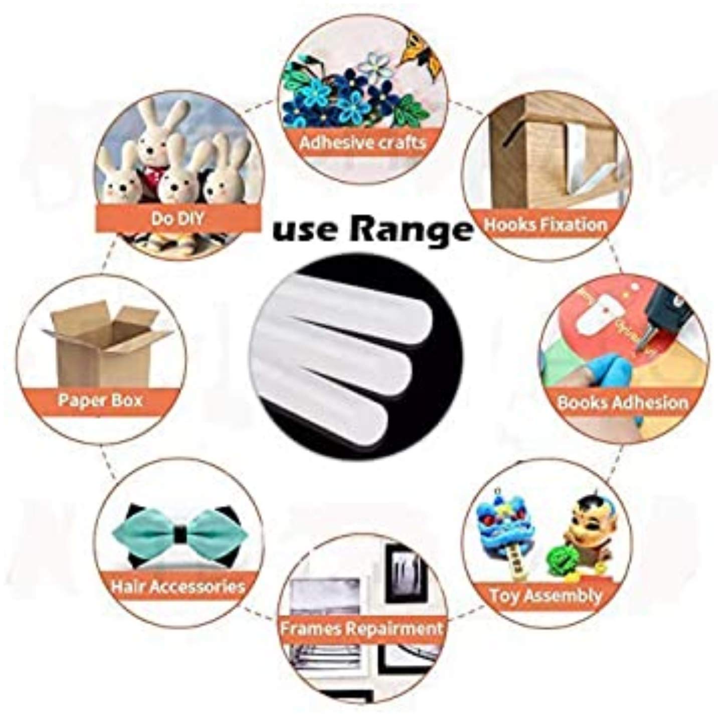 Qatalitic Transparent Hot Melt Glue Sticks for Glue Gun (230mm X 11mm Thick) Long Size 50 Sticks