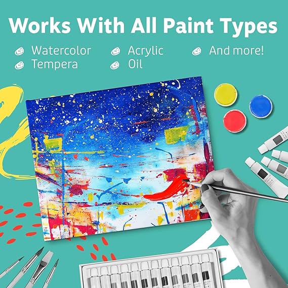 Qatalitic Set of 6 pc. 5 x 7 inch Canvas Board, 100% Cotton, Acid Free, Blank White 4mm Thickness Canvases for Oil, Acrylic & Watercolour Paint