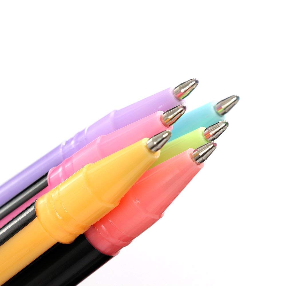 Qatalitic Set of 36 Neon Gel Pens consisting Fluorescent, Metallic, Glitter, and Pastel colour pens For DIY Art & Crafts (Sketching, Drawing & Painting Purpose)