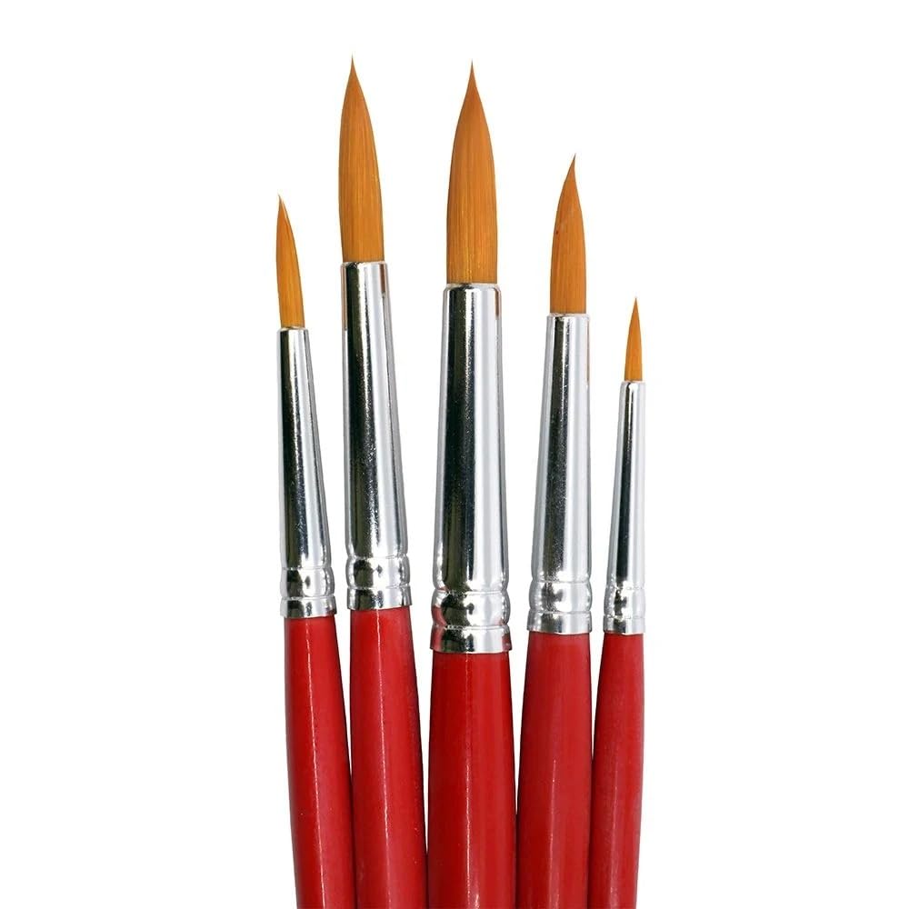 Qatalitic 5 Pcs Detail & Liner Paint Brush Set, Art Brushes for Fine Detailing and Art Painting, Ideal for Oil, Acrylics, and Watercolors