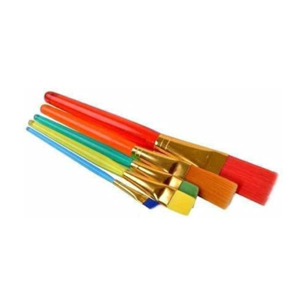 Set of 5 Artistic Flat Paint Brush, Water Colouring Brushes for Oil Painting, Acrylic Paintings, Nail Brush Art