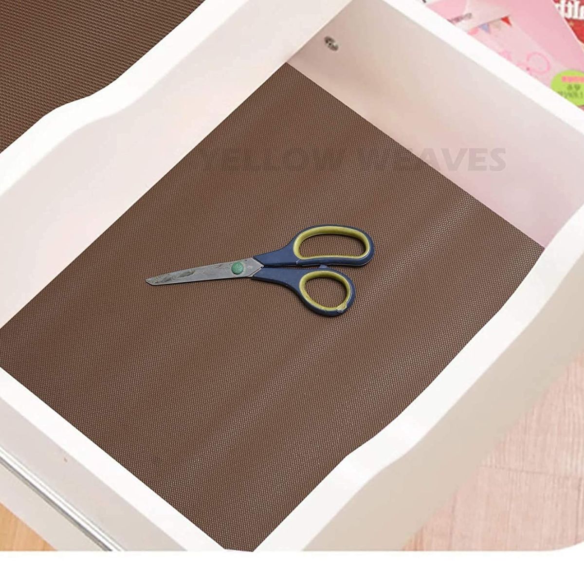 EVA Anti Slip Mat/Sheet for Fridge, Bathroom, Kitchen, Drawer, Shelf Liner, 45 cm X 1.5 m Coffee Brown