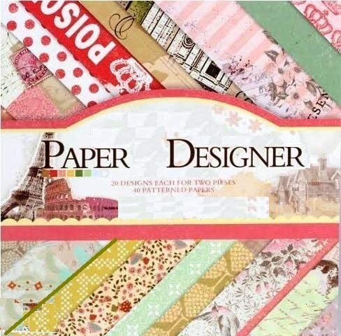 Qatalitic Set of 40 Pattern Design Printed Papers for Art & Craft (VS8004), Size: 8 X 8 Inch for DIY Greeting Card Making & Project Book Making, Paper Designer Paper Pack