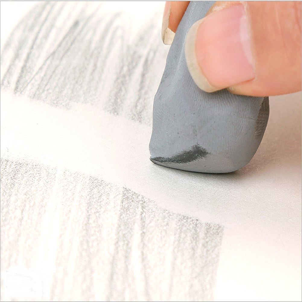 Qatalitic 8 Pcs Kneadable Art Eraser, Soft, Durable, Charcoal Cleaning, Lightening, Correction of Drawing Eraser, Ideal for Students, Adults, Sketching, Art, Fine Art, School and Office Use