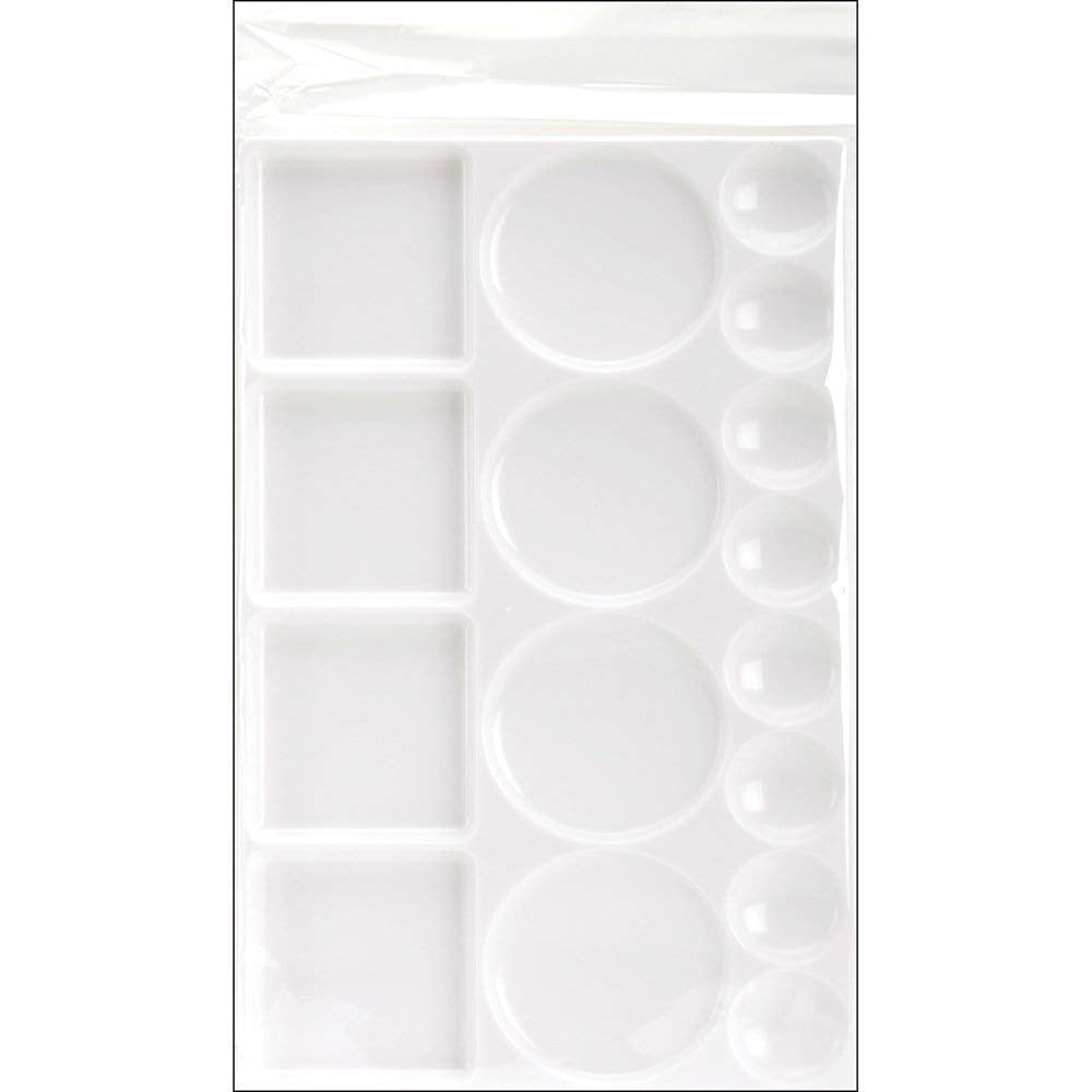 Qatalitic Rectangle Plastic Painting Palette with 16 Well | from Beginners to Professional, Use for DIY Art & Crafts, Paintings and Project Making