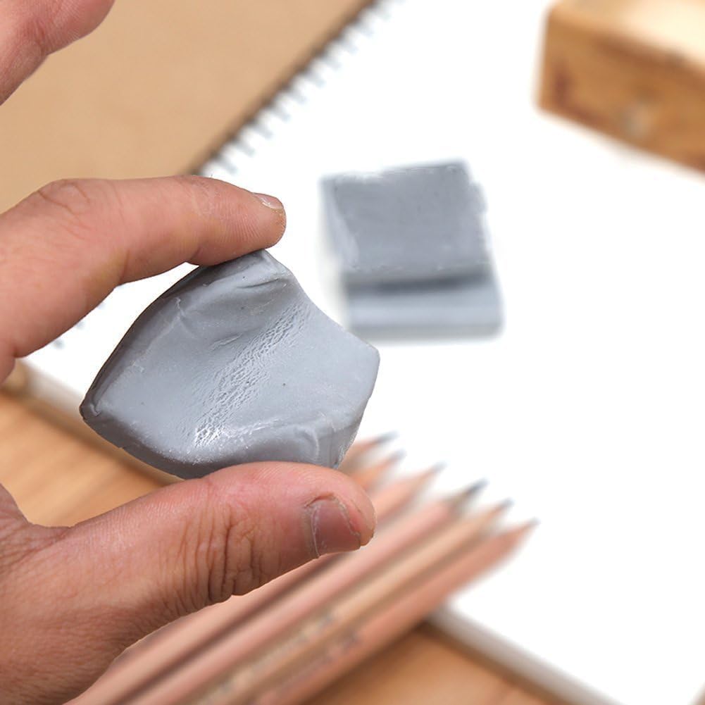 Qatalitic 8 Pcs Kneadable Art Eraser, Soft, Durable, Charcoal Cleaning, Lightening, Correction of Drawing Eraser, Ideal for Students, Adults, Sketching, Art, Fine Art, School and Office Use