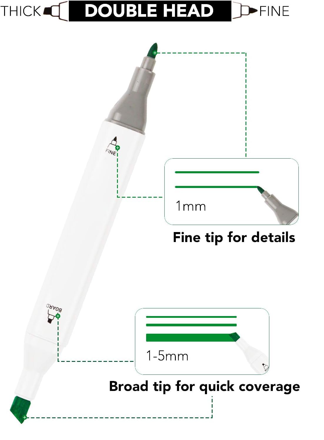 Qatalitic 80 Colours Alcohol Based Markers, Dual Tip Art Marker Set (Fine and Chisel Tip), with Carrying Plastic Box, For DIY Art, Colouring Illustrations, Great Value Pack For Kids, Adults & Students