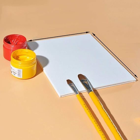 Qatalitic Set of 3 pc. 8 x 8 inch Canvas Board, 100% Cotton, Acid Free, Blank White Mini Canvases for Oil, Acrylic & Watercolour Paint