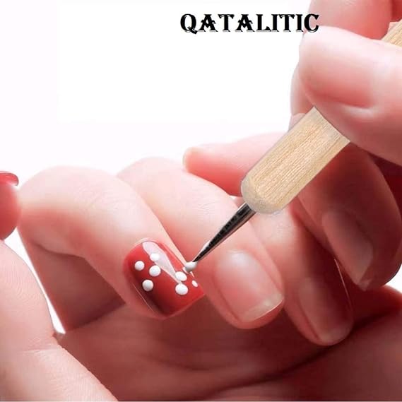 Qatalitic 9 Pcs Ball and Wooden Dotting Tool Set, for Mandala Art, Embossing Stylus for Clay Pottery Ceramic Nail Art and Polymer Clay