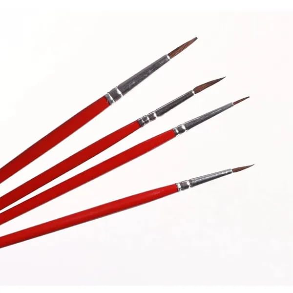 Qatalitic 5 Pcs Detail & Liner Paint Brush Set, Art Brushes for Fine Detailing and Art Painting, Ideal for Oil, Acrylics, and Watercolors