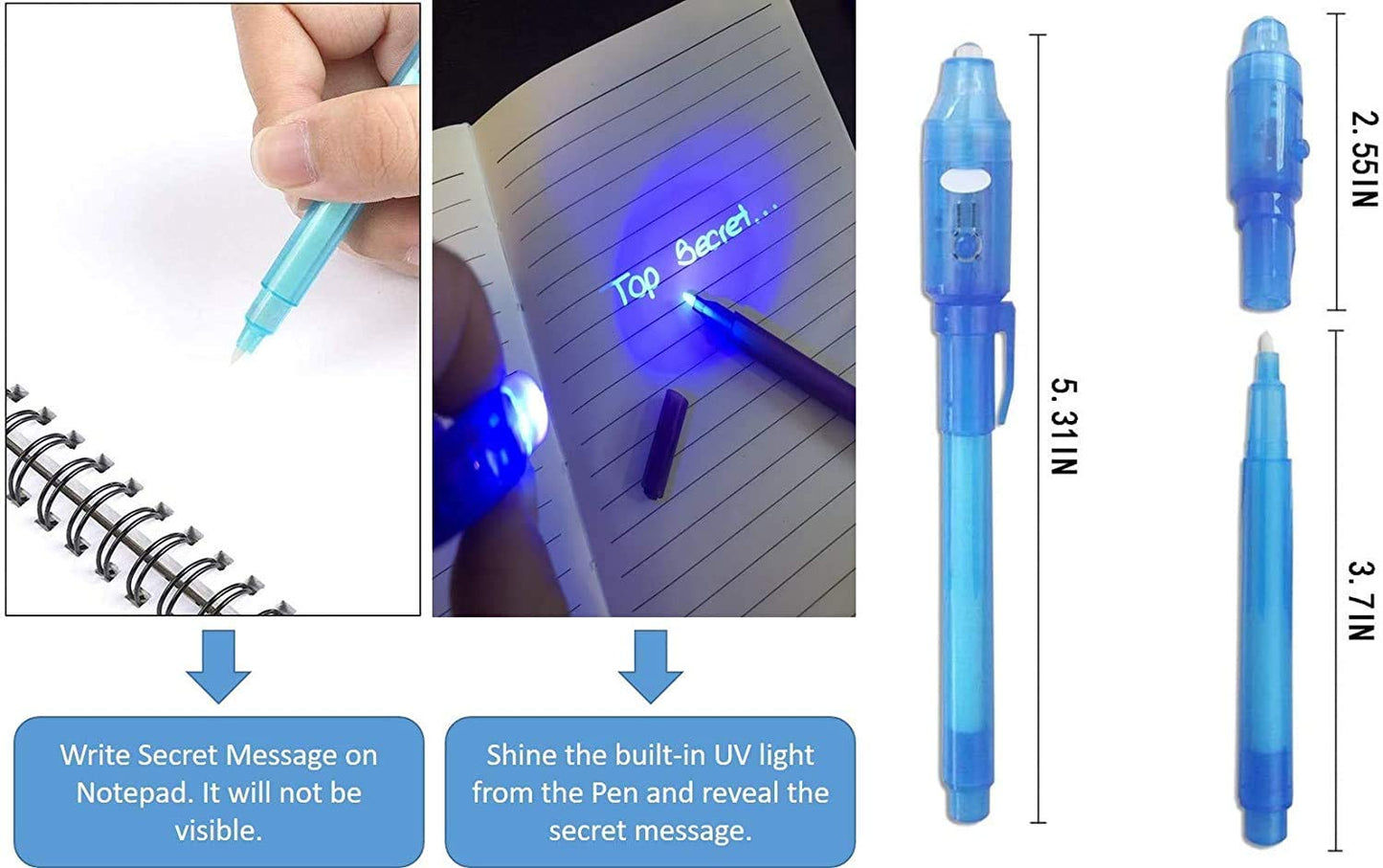 Qatalitic:20 Pc Invisible Ink Magic Pen,with Uv-Light Return Gifts Birthday Party for all ages,Spy Pen Cheating Pen Gadget			Qatalitic:20 Pc Invisible Ink Magic Pen,with Uv-Light Return Gifts Birthday Party for all ages,Spy,cheating penGadget