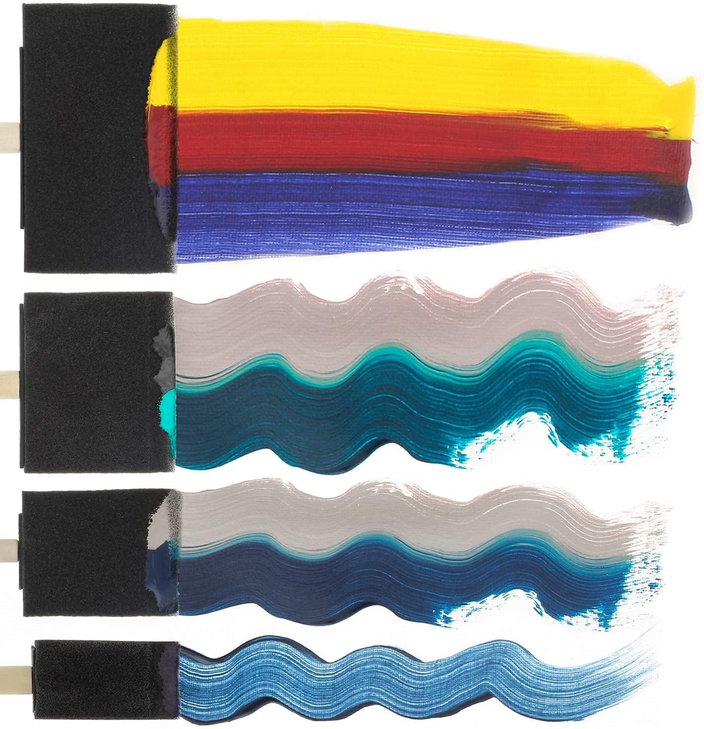Qatalitic Sponge Brush Combo Set of 13pcs for Painting, Art and Craft Projects