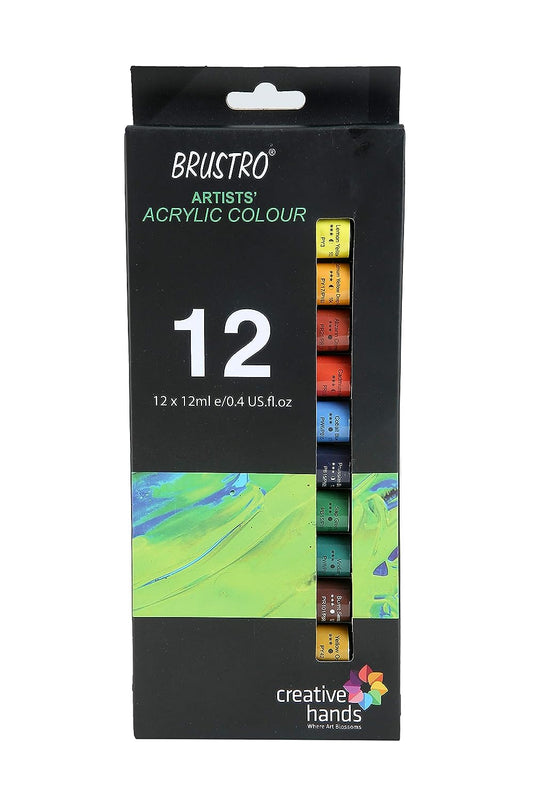 Qatalitic  Artists ’ Acrylic Colour Set of 12 Colours X 12ML Tubes