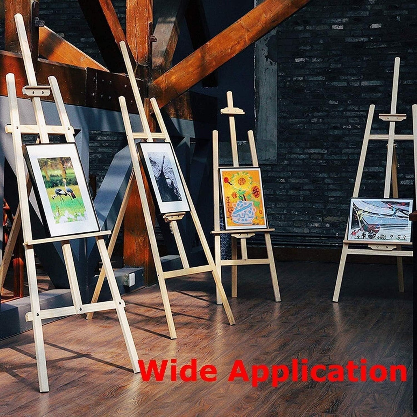 Qatalitic 5 Feet Premium Wooden Painting Easel Stand, Foldable & Adjustable, Perfect for Canvas Painting, Drawing, Wedding Signs, Posters, Displays & Advertisements