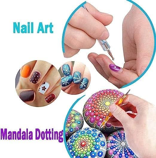 Qatalitic 13 Pcs Mandala and Acrylic Dotting Tool Set, Embossing Stylus for Pottery Ceramic and Polymer Clay for DIY Designs, Clay Sculpting