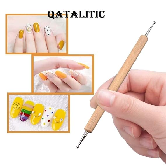 Qatalitic 9 Pcs Ball and Wooden Dotting Tool Set, for Mandala Art, Embossing Stylus for Clay Pottery Ceramic Nail Art and Polymer Clay