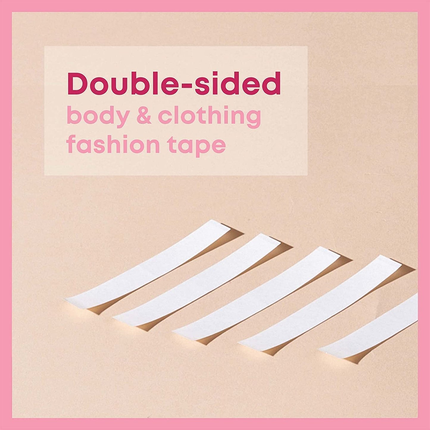 Qatalitic Double Sided Tape For Fashion, Clothing and Body - 36 Strips Pack, Fabric Tape for Women, Gentle to stick on Skin and clothes - Transparent, All Day Strength Tape Adhesive