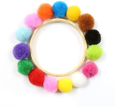 Qatalitic Round Shaped Soft Fluffy Pom-Pom for Art, Craft and Party Decoration, 2cm (Mixed Colour) - Pack of 100