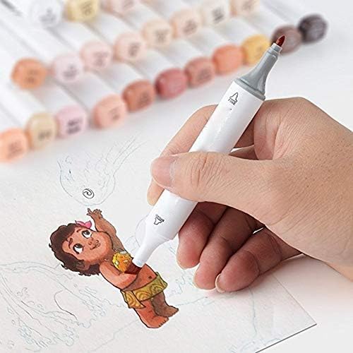 Qatalitic 36 Colours Alcohol Based Markers, Dual Tip Art Marker Set (Fine and Chisel Tip), with Carrying Plastic Box, For DIY Art, Colouring Illustrations, Great Value Pack For Kids, Adults & Students