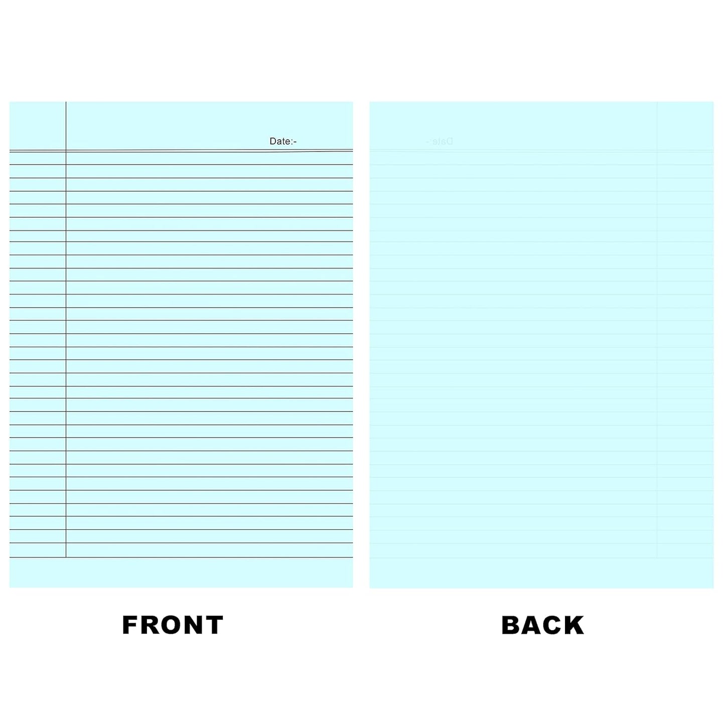 QATALITIC A4 SIZE RULED PAPER | Single Side Ruled | 5 Colours-Pack of 50 Sheets |Colorful & Fun! Organize Your Schoolwork (Projects, Assignments)