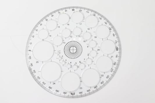 Qatalitic Circle and Semi-Circle Protractor Set, 180° Protractor and 360° Protractor, for School, College, and Engineering Projects