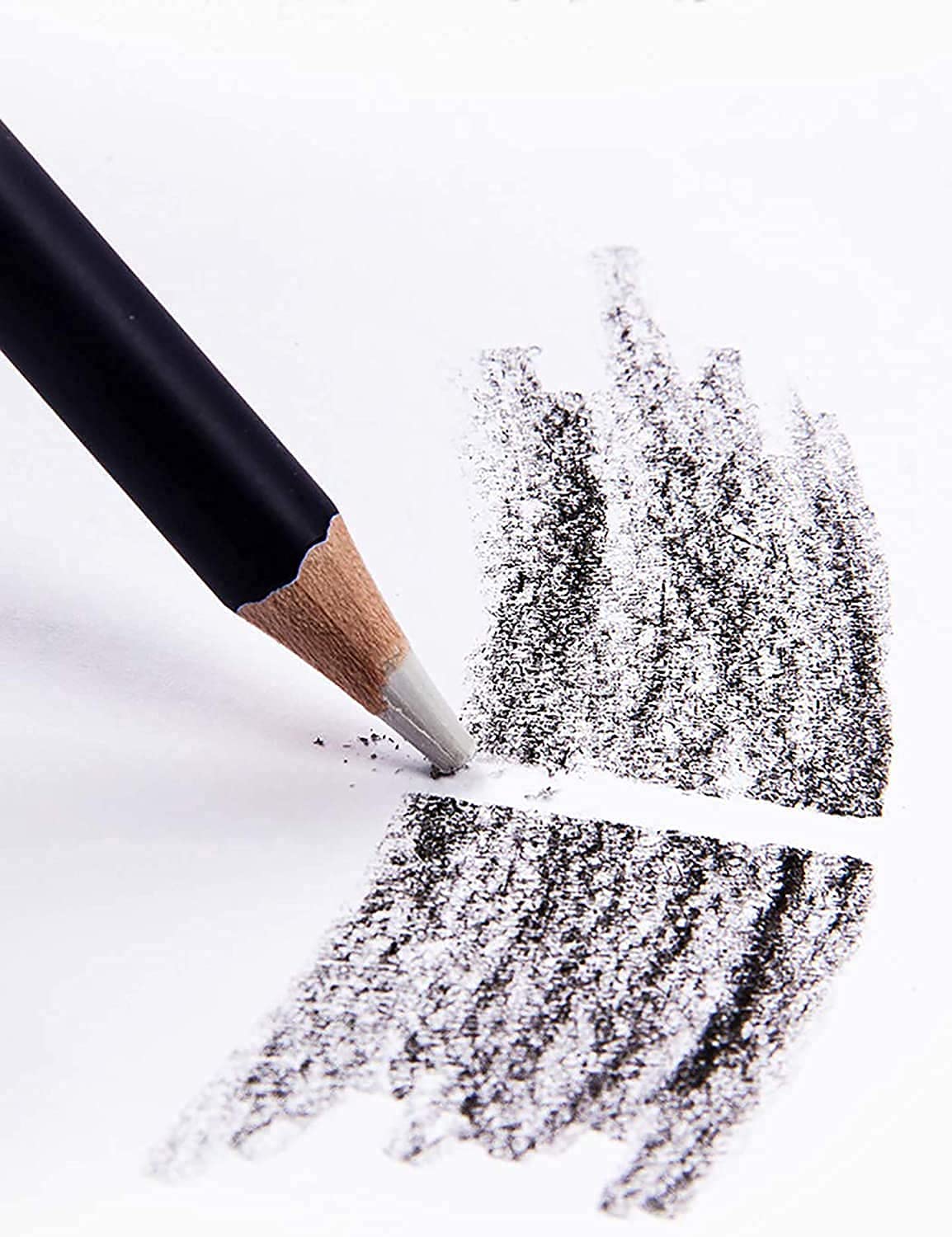 Qatalitic Artist Pencil Erasers - Set of 6,  Sharpenable, non toxic,  for Sketching & Drawing (White & Blue)