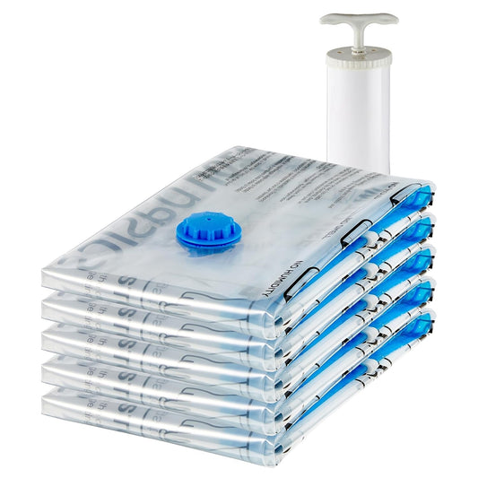 VeriXpress Vacuum Compression Storage Bags with Hand Pump - Large, 5-Pack, Plastic